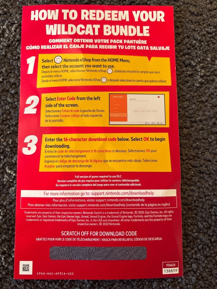 Nintendo Switch - FORTNITE WILDCAT BUNDLE & 2000 V-BUCKS