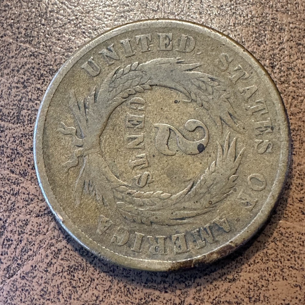 1865 Two Cents Piece Large Motto