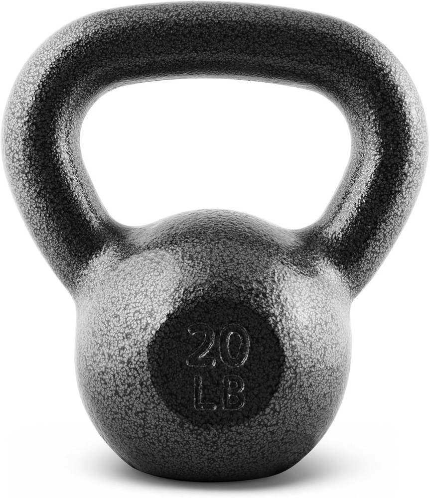 High-Quality 20lb Cast Iron Kettlebell - Multiple Weight Options & Versatile Use