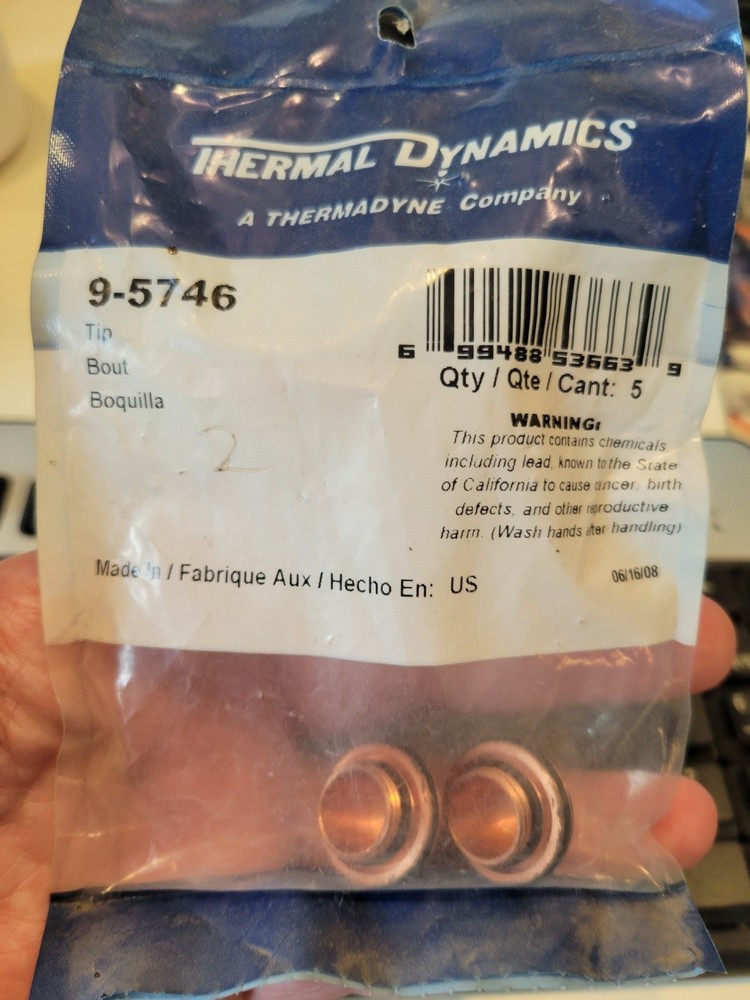 THERMAL DYNAMICS 9-5746 PLASMA TIP, 2EA UNUSED IN OPENED PKG