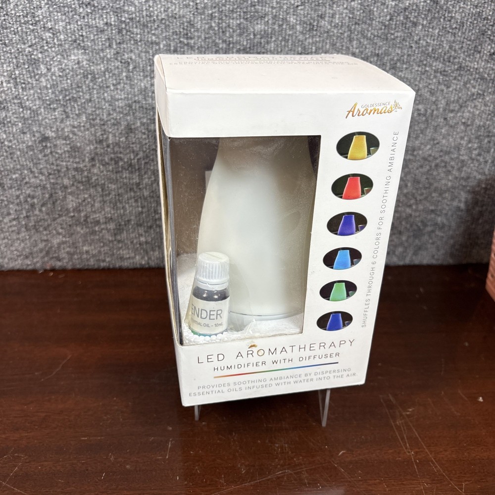LED Aromatherapy Humidifier With Diffuser Goldessence Aromas 100% Pure Essential