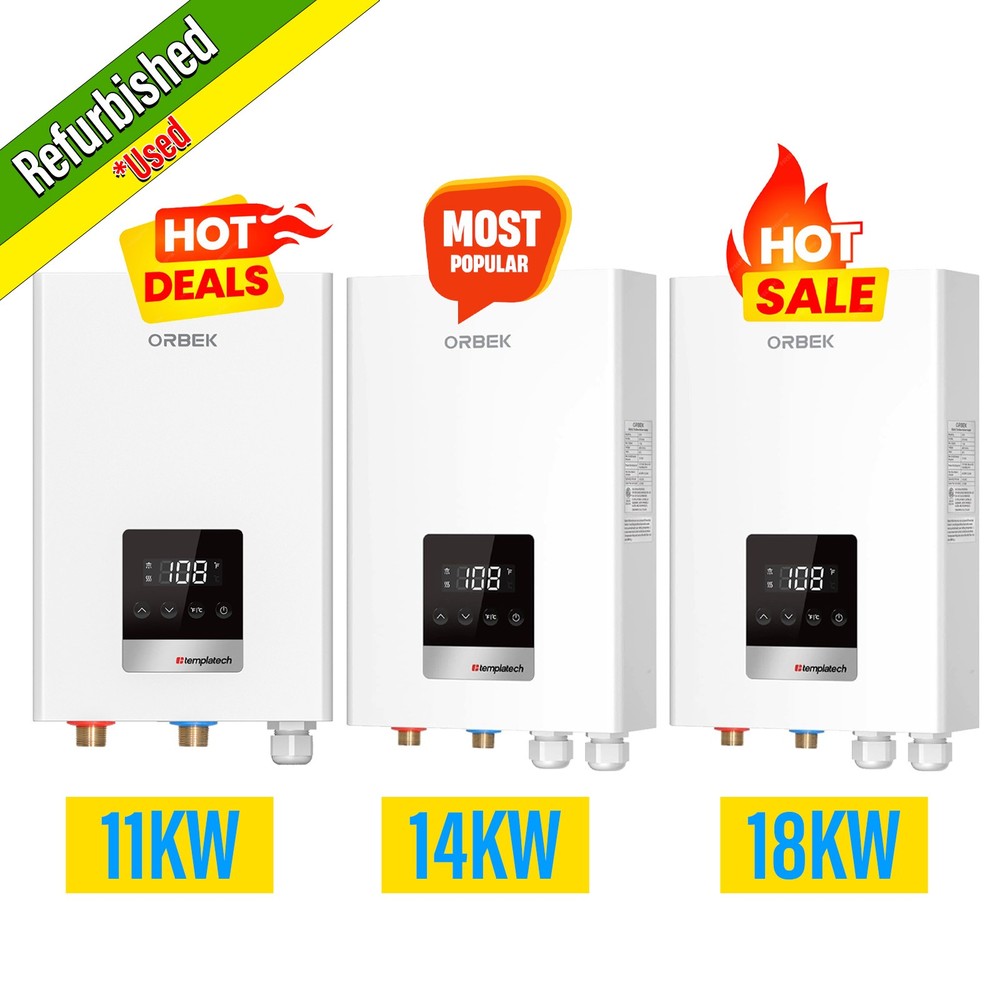 【90% NEW】11/14/18kW Instant Hot Tankless Water Heater Electric Boiler for Shower