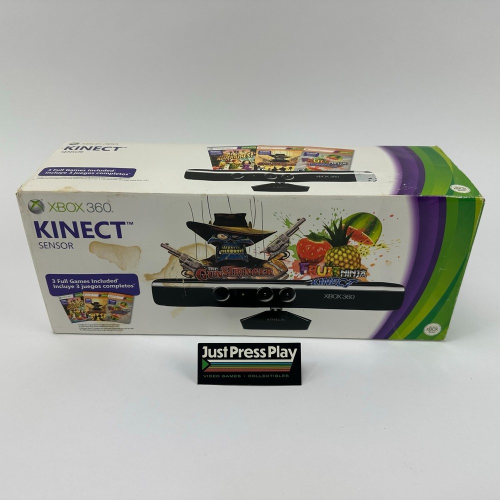 Brand New Sealed Xbox 360 Kinect Sensor w/ Gunstringer & Fruit Ninja Bundle