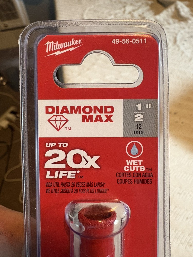 Milwaukee Diamond Max 1/2 in tile Holesaw bit