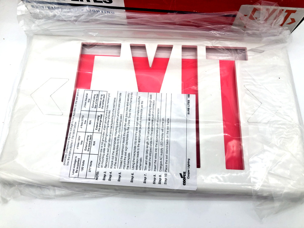 Cooper Lighting LPX70RWH Exit/Emergency Lighting Self-Powered LED Exit Sign