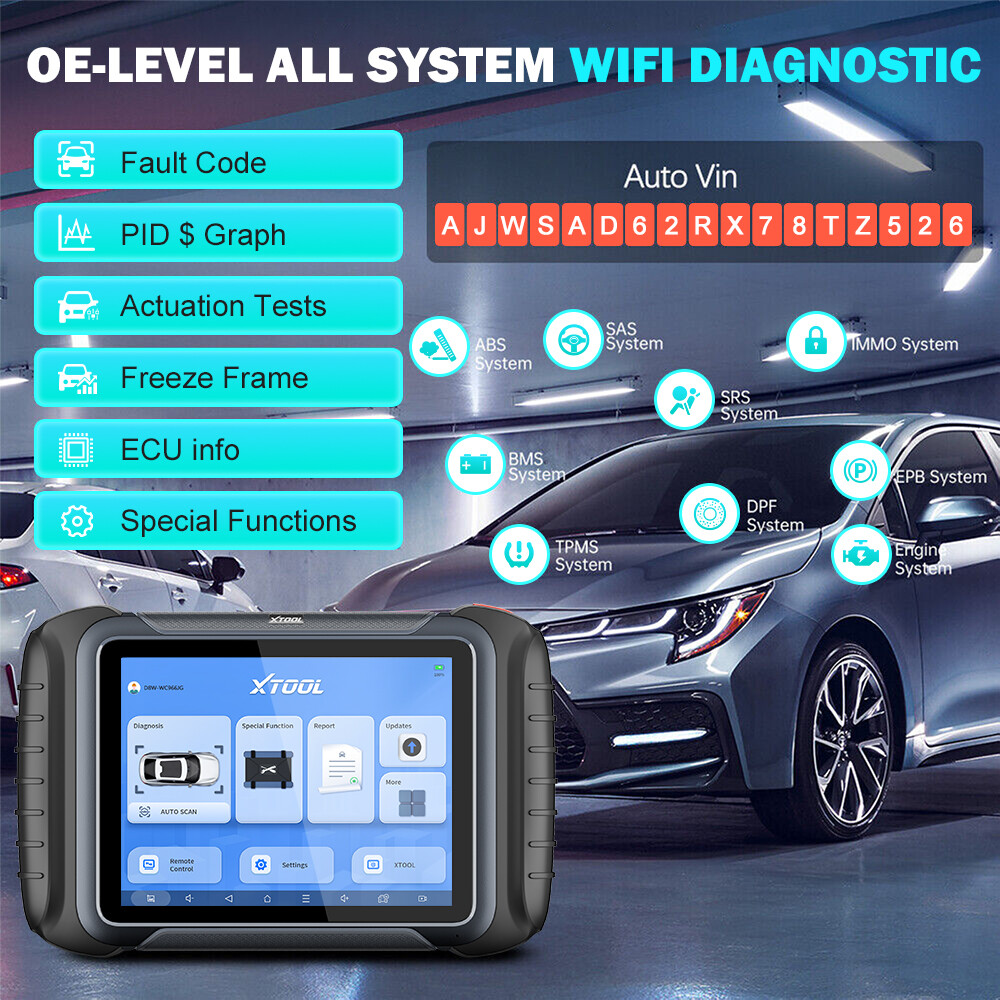 XTOOL USED D8W Wireless Auto Full System Diagnostic Scanner Topology Mapping