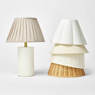 Ceramic Lamp Base with Reactive Glaze White - Threshold designed with Studio