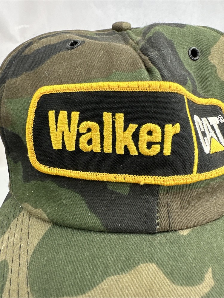 Walker CAT Caterpillar Patch Hat Snap Back Vintage Camo