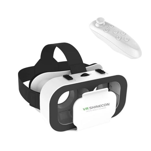 VR Headset for Cellphone, Virtual Reality 3D Glasses Headset, with Controller,