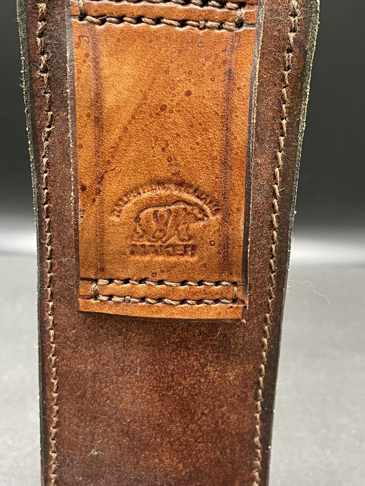 Flashlight/Night Stick Tooled Branded Genuine Leather Brown Holster