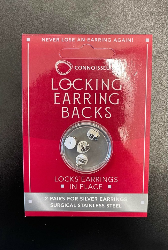 2 Pairs Locking Earring Back Stoppers for Silver Earrings