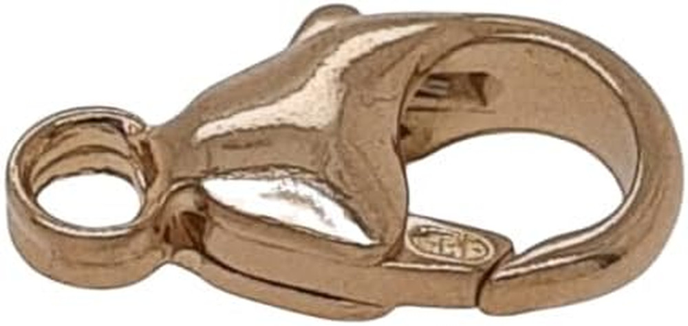 7.8MM 14K Solid Yellow Gold Teardrop Lobster Clasp with Ring by