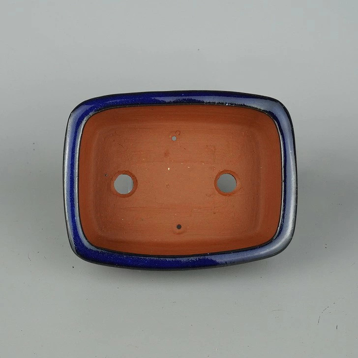 Used Bonsai Pot Yozan Eimei – Rectangular, Lapis Glaze, 15.2cm (6in) Long