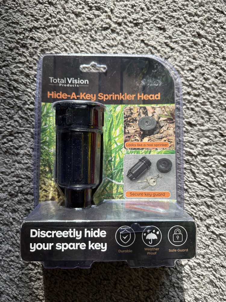 Total Vision Hide A Key Sprinkler Head Black New in Box