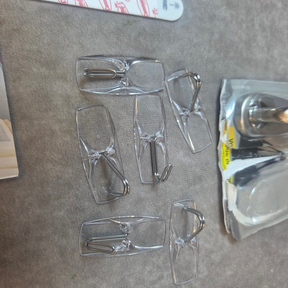 3M Command Hook Bundle Brushed Nickel Clear Wire Hooks Mini Clips Adhesive Strps