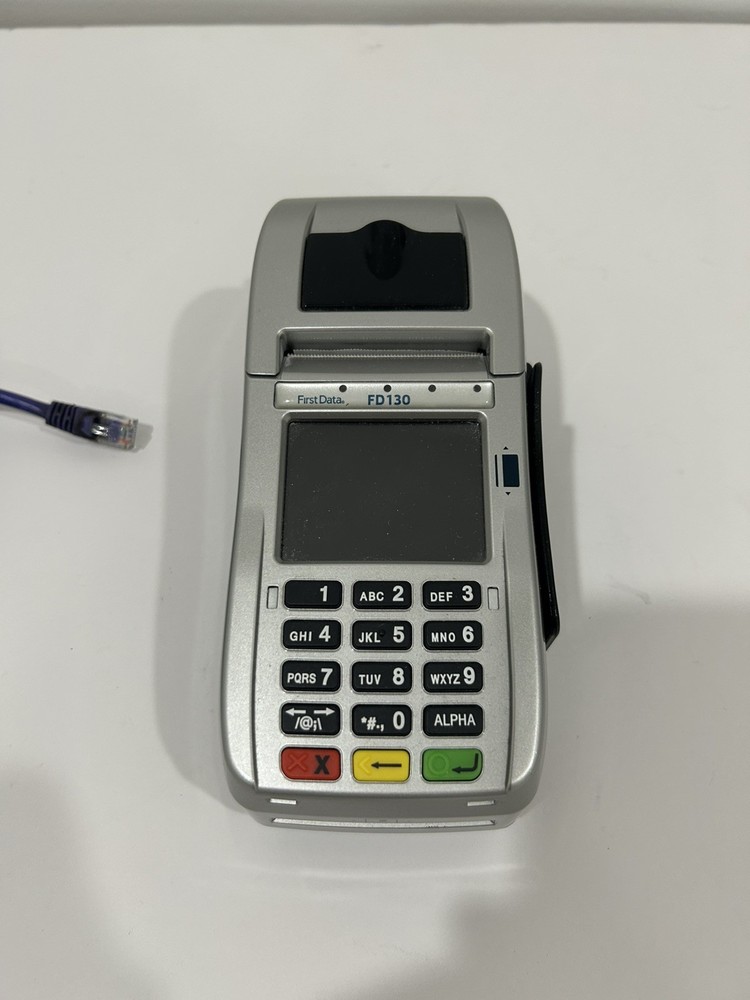 First Data FD130 Credit Card Terminal with cords