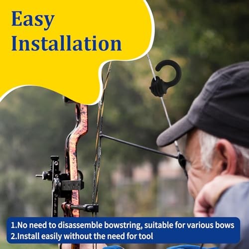 Archery Bow String Dampener Package, Bow String Stabilizer, 4 Pack Black