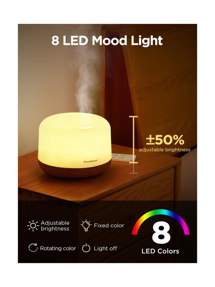InnoGear 500ml Essential Oil Diffuser with Remote Control, Premium ... Fast Ship