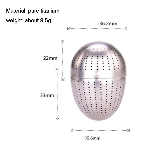 1 PC Small Pure Titanium Creative Egg Shape Tea Strainer Filter EDC Multi Tool