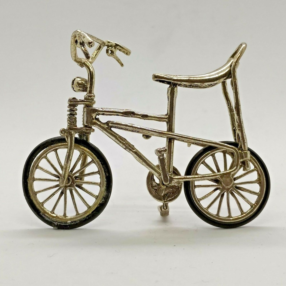 MINIATURE BICYCLE HIGH LEVEL SEAT HANDMADE SILVER MINIATURE STATUE