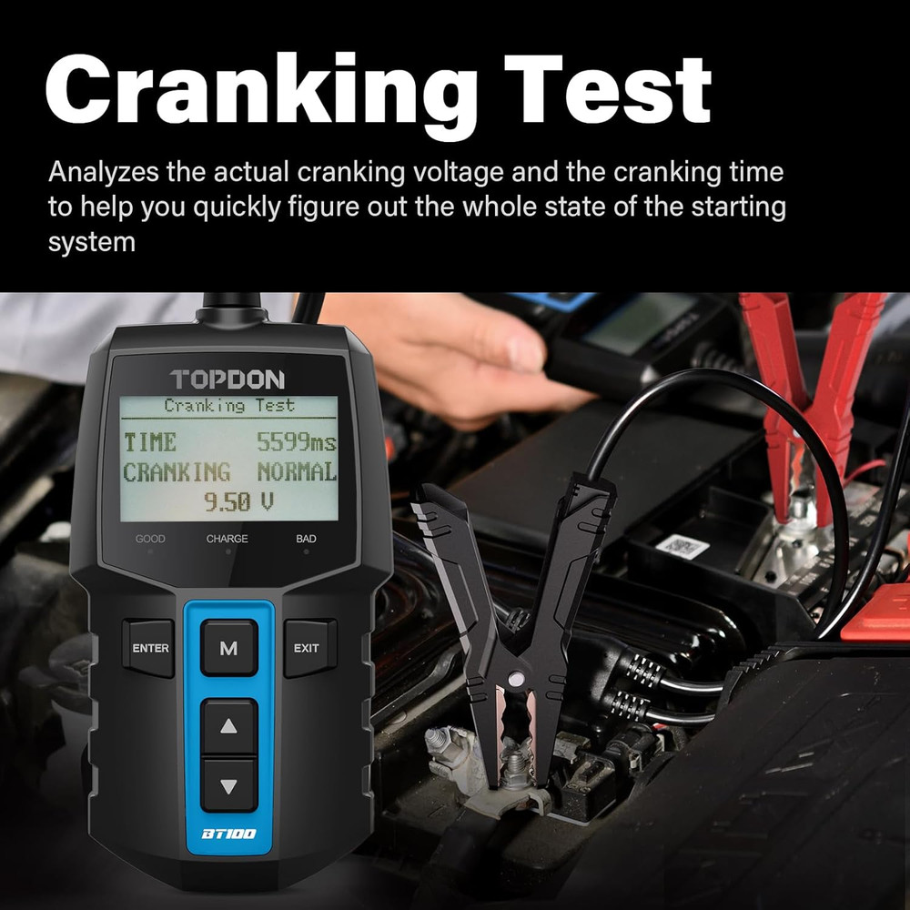 Digital Auto Battery,Alternator Analyzer Charging Cranking System Tester for Ca
