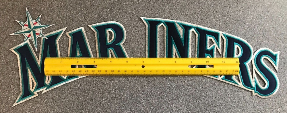 1993-2014 SEATTLE MARINERS MLB BASEBALL 2 PIECE 17" HOME JERSEY PATCH SET