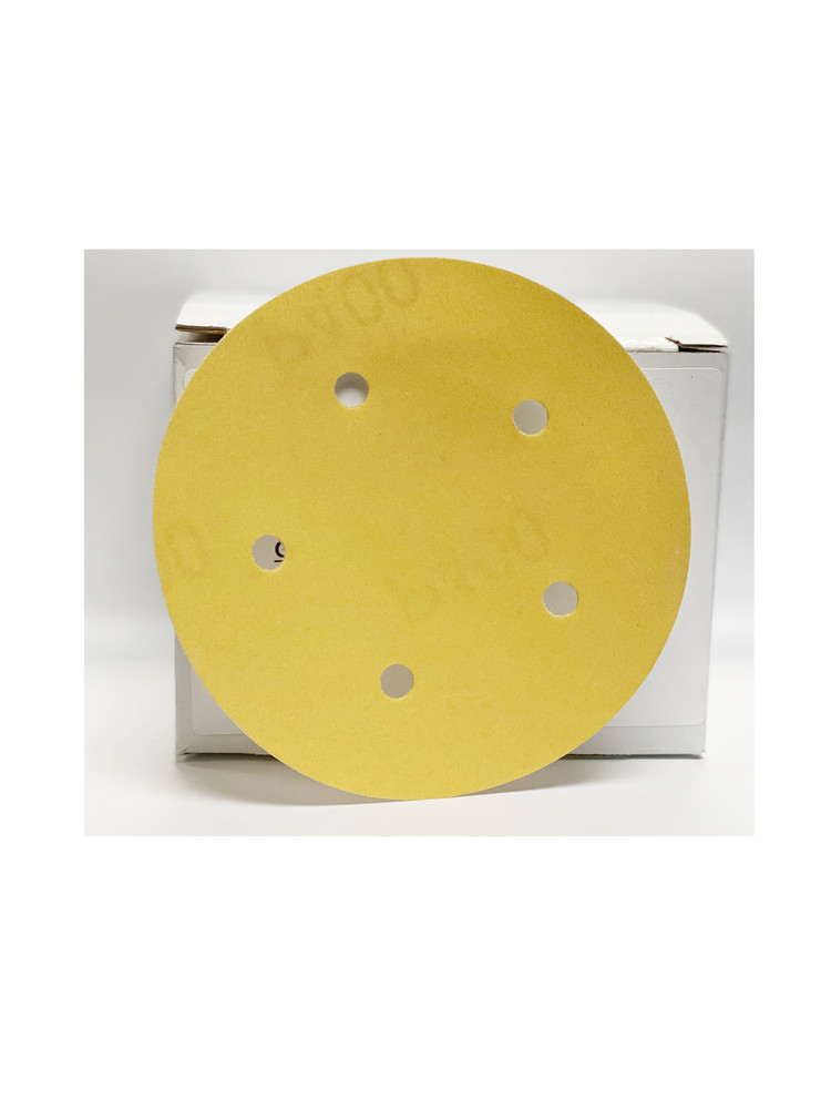 Superior Gold Plus 5" 5 Hole Hook & Loop Discs 600 grit, Qty. 100/Box