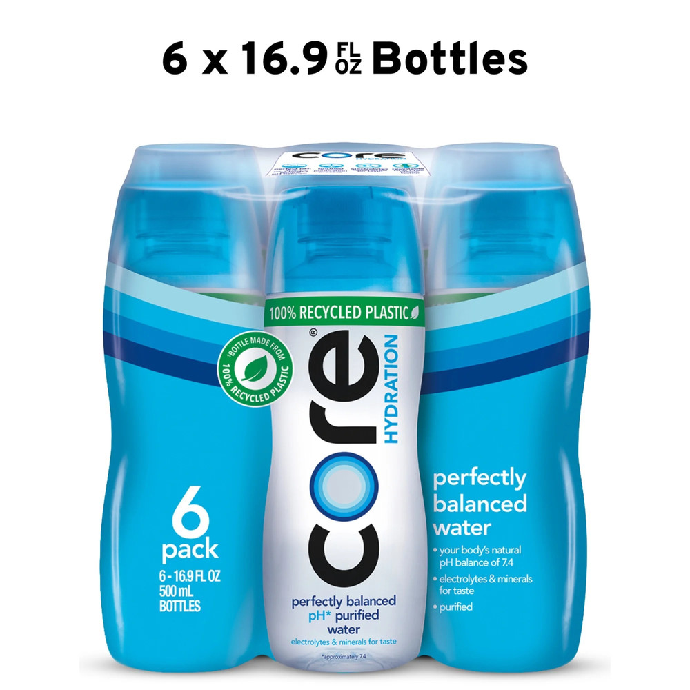CORE Hydration Perfectly Balanced Drinking Water, 0.5 L bottles, 6 Count