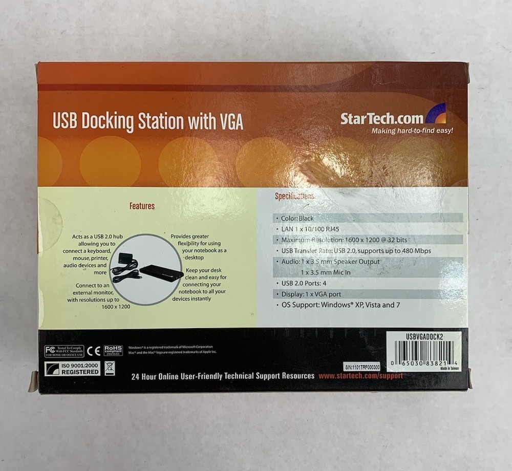 StarTech USBVGADOCK2 USB Docking Station with VGA