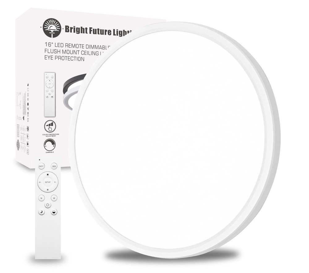 1Pack 16 Inch Remote Control Dimmable Flush Mount Ceiling Light Panel,32W 384...