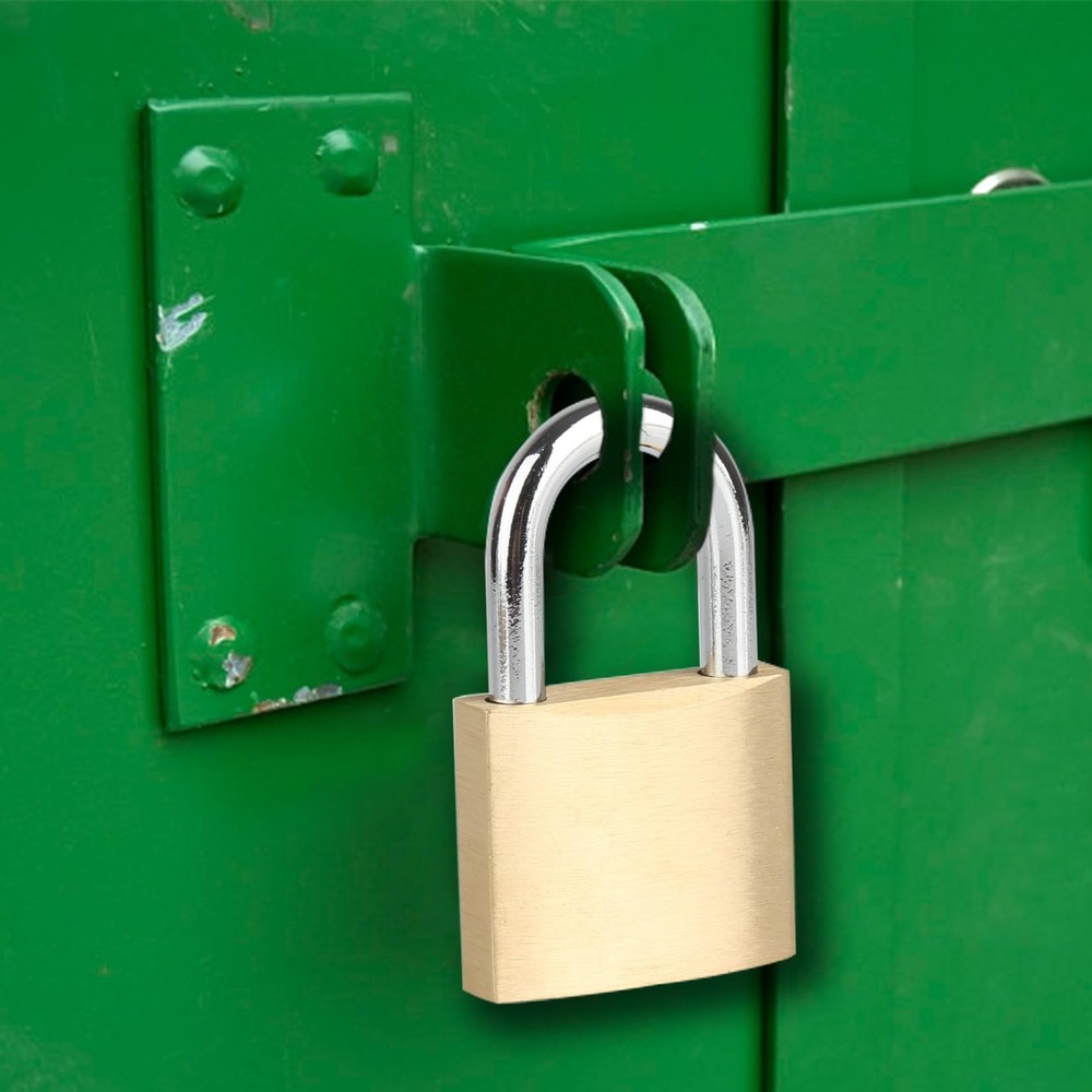 6Pack Solid Brass Padlocks Keyed Alike, Locker Locks with Same Keys, Weatherp