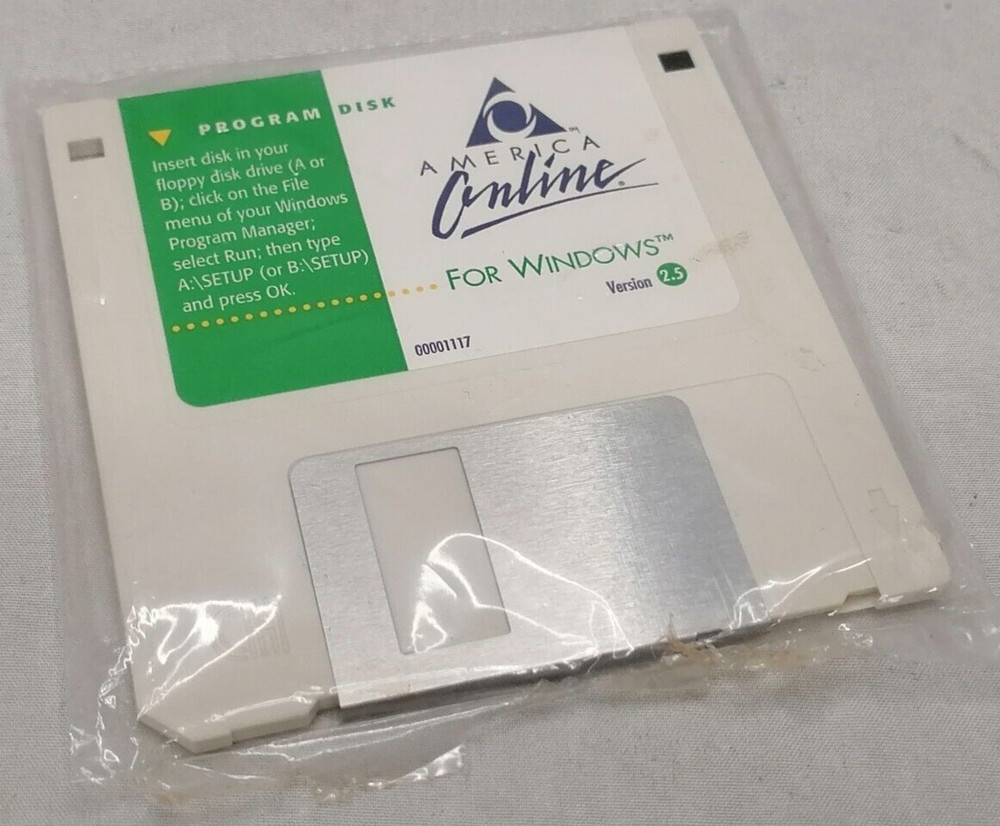 NIB Vintage 1995 America Online For Windows Program Disk Version 2.5
