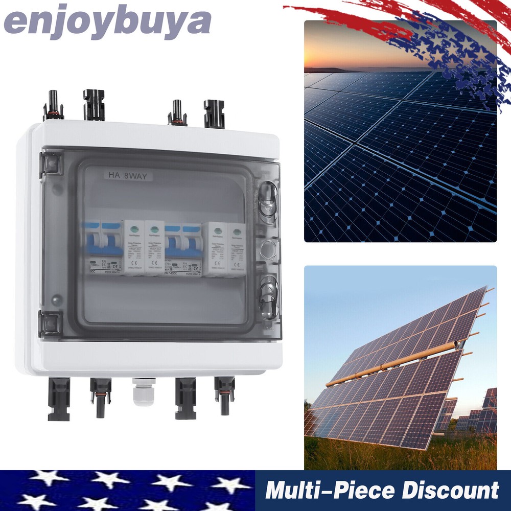 Solar Combiner Box with 2 Strings, Circuit Breaker & Manual Disconnect Feature