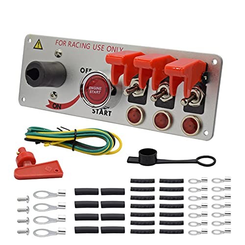 12V Ignition Switch Panel, 5 in 1 Racing Car Ignition Switch Panel Engine