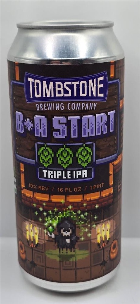 Craft Beer Can Tombstone Brewing Contra Cheat Code B*A Start Triple IPA