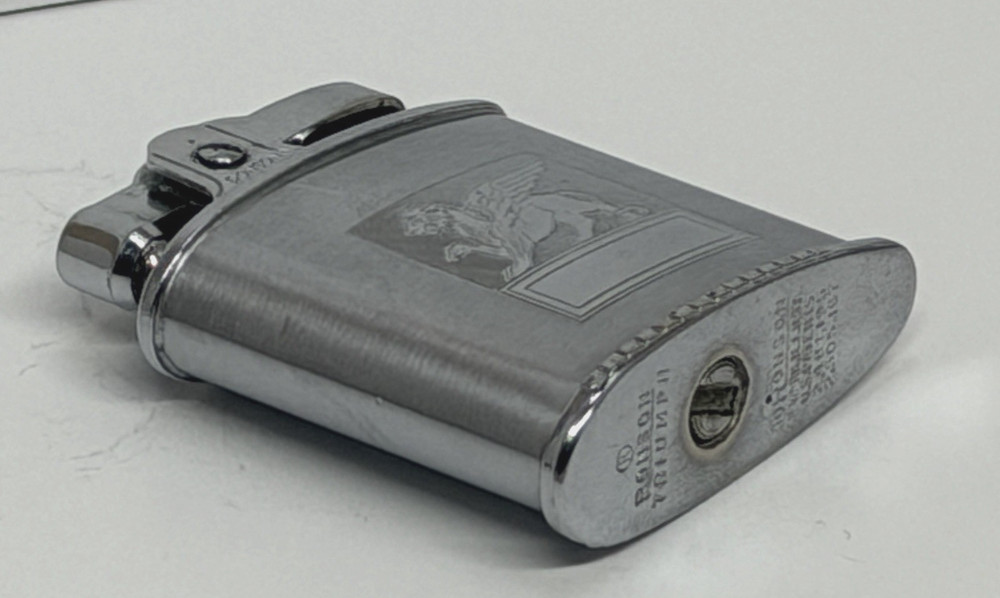 Vintage Chrome 1950s Ronson Triumph Lighter No Monogram