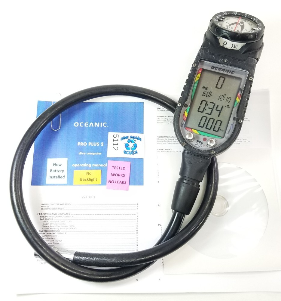 Oceanic Pro Plus 2.1 SCUBA Dive Air Integrated Computer, Compass Air & Nitrox 2