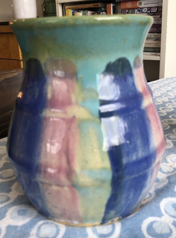 Handsome Hull Hand Painted Stoneware Vase
