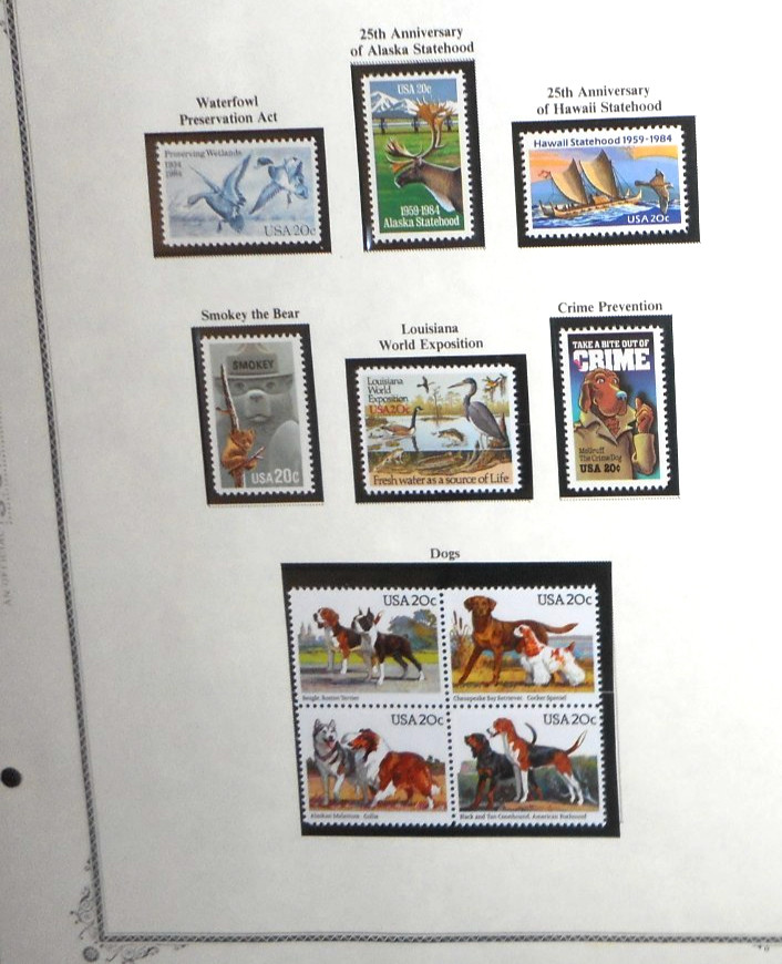 U S Postage Stamps - 1984 Commemorative and Regular Issues Collection - MNH