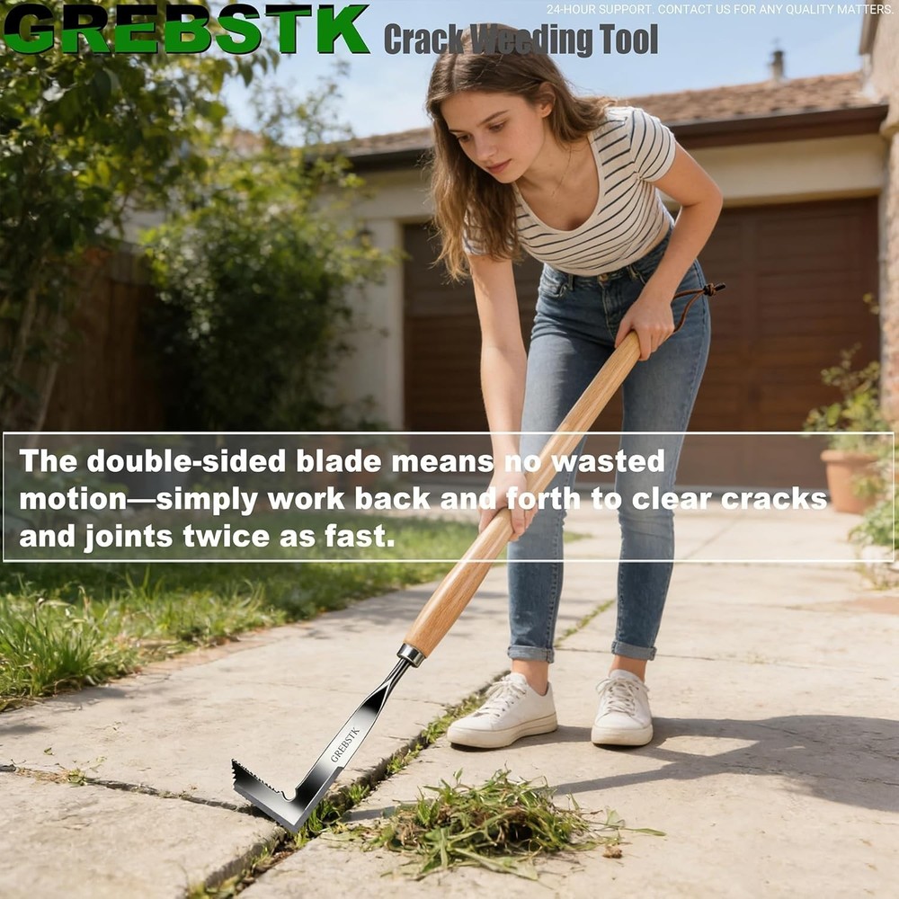 Efficient 22" Patio Stone Weeder Stainless Steel