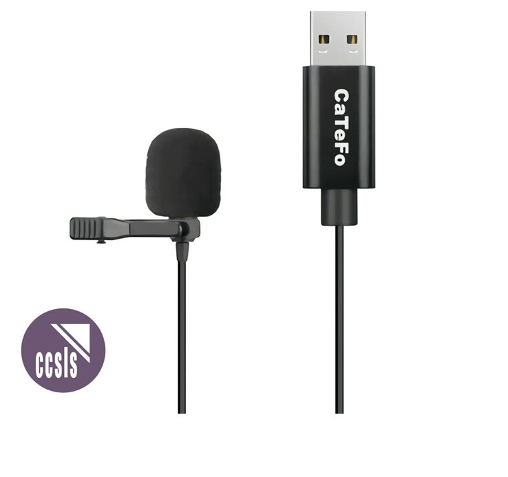 CaTeFo ULM1 USB Lavalier Microphone with 3M Cable-  No Box