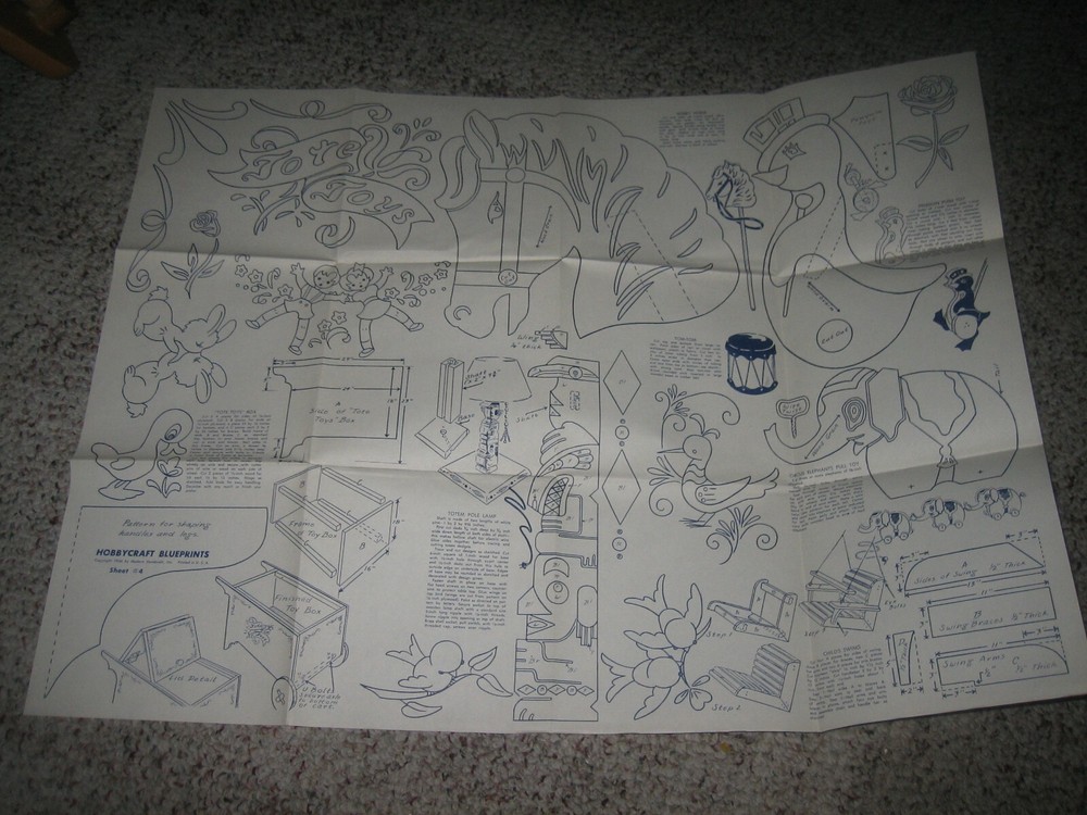 Vintage Modern Handcraft Inc Sheets #1 thru #4 Woodworking Pattern Instructions