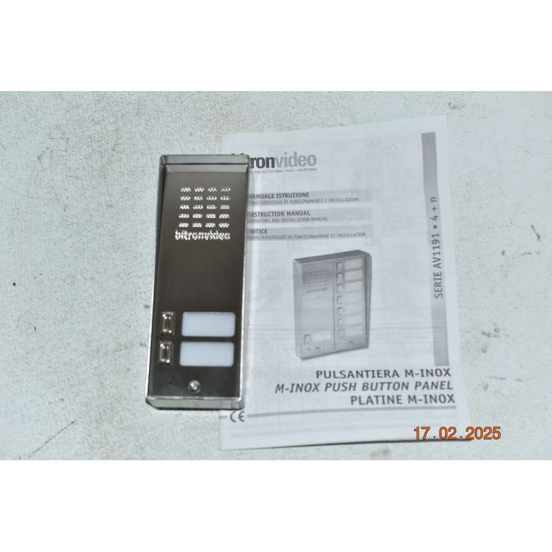 AV1191/002 BITRON Intercom Button Panel M-INOX Series AV1191 For 2 Users