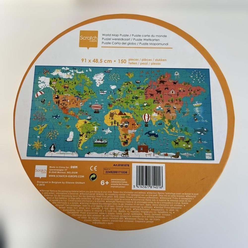 Scratch World Map Puzzle 150 Pieces