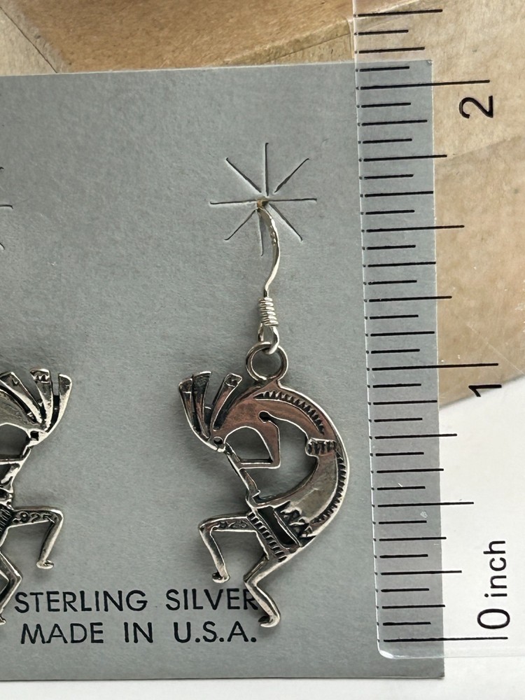 Reversible Kokopelli Sterling Silver Earrings.
