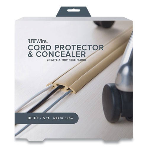 UT Wire Cord Protector and Concealer, 2.6" x 5 ft, Beige