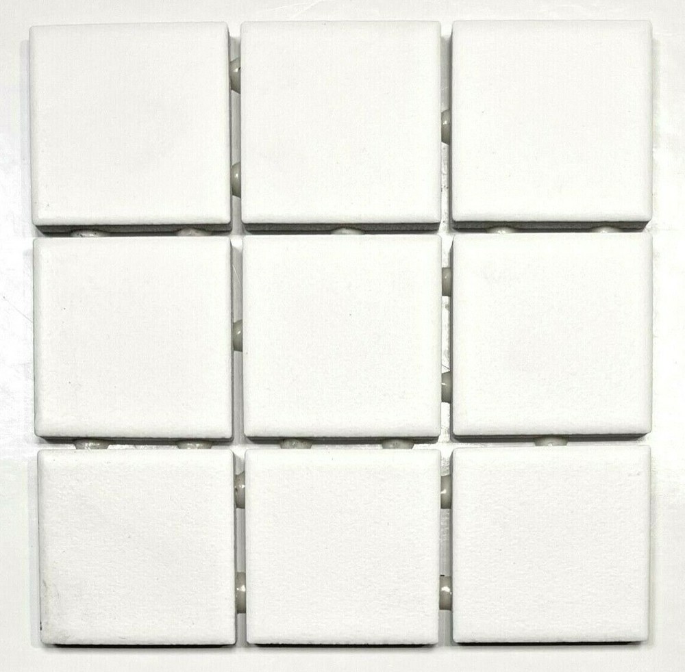 2x2 Essential White Matte Subway Ceramic Tile Kitchen Backsplash (6x6 sheet)