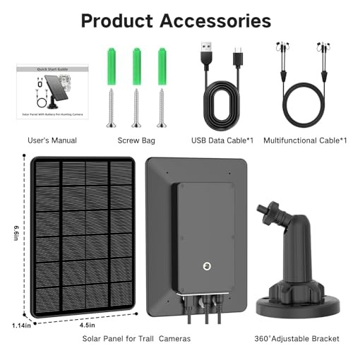 Solar Panel for Trail Camera, Trail Camera Solar Panel with 5000mAh