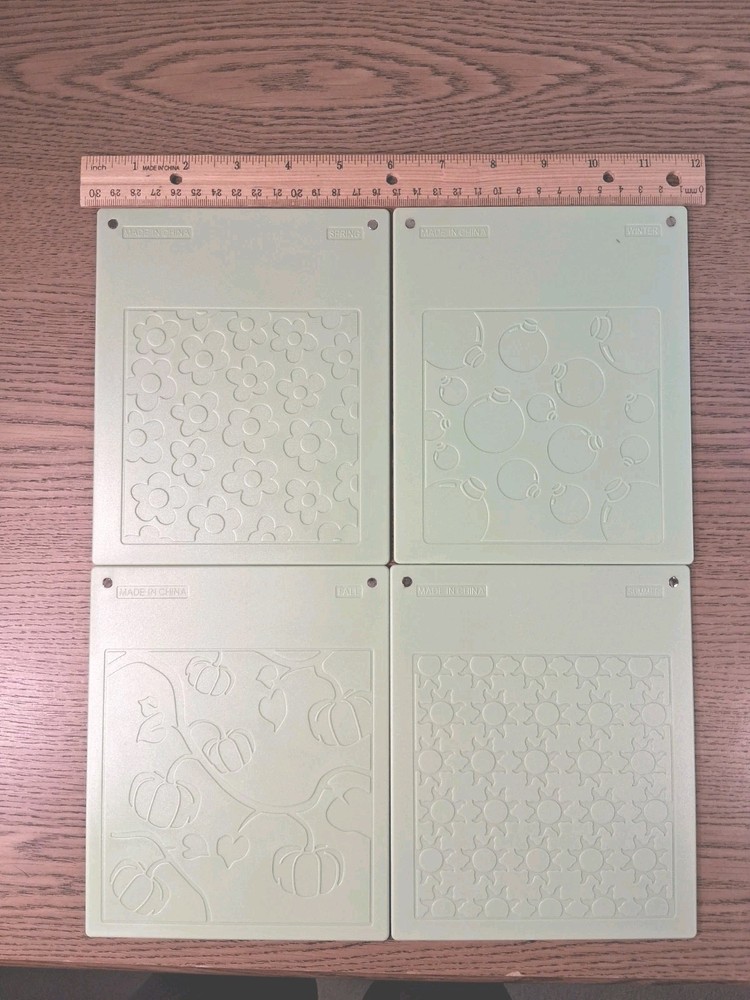 Fiskars 8 Piece Embossing Plate Set ~ Spring Summer Fall Winter 2007 Textures