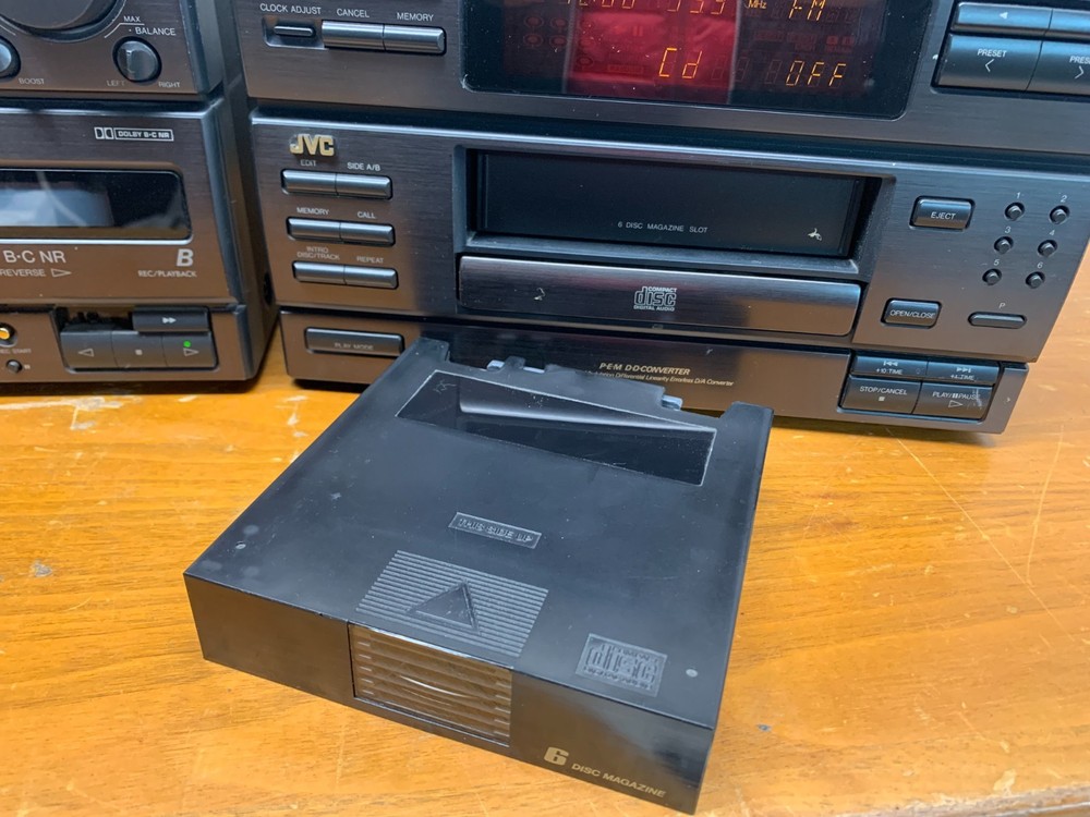 JVC MX-C7 Compact Component Stereo System 6 Disc CD Dual Cassette Player & Tuner